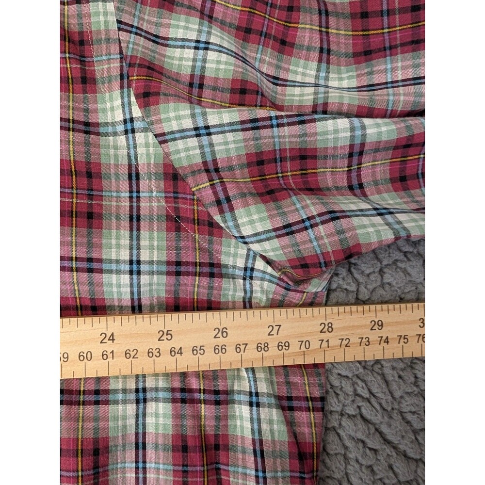 Ralph Lauren Blue Label Mens Button Up XL Blake 100% Cotton Red Tan Check Preppy - Picture 8 of 9